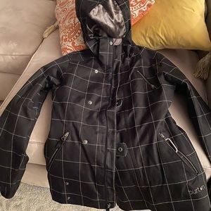 Burton black and white Dryride fitted jacket. Size small